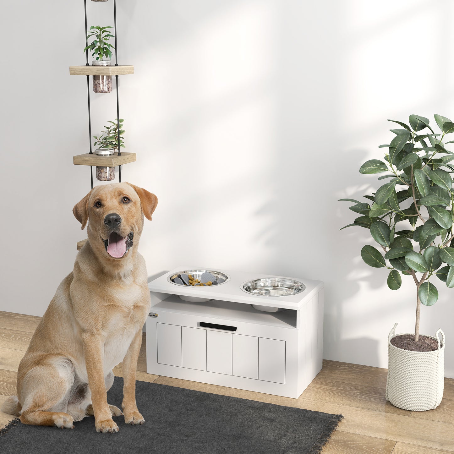 Raised Dog Bowl With Slow Feeder